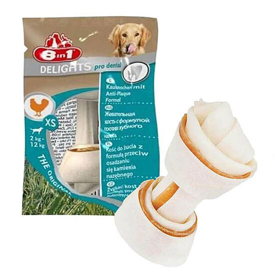 8in1 Delights Pro Dental Bones Köpek Ağız Bakım Burgu Kemiği XS 12 Gr - 1