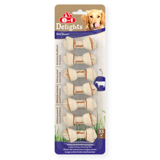 8in1 Delights Dental Twist Press Bone with Beef 7 Pieces 84 Gr. - 1