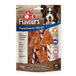8in1 Flavours Triple Flavour Tavuk ve Sığır Etli Kanat Köpek Ödülü 113 Gr - 1