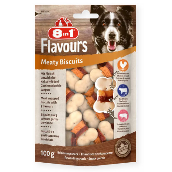 8in1 Meaty Biscuits Domuz Etli Köpek Ödülü Bisküvisi 100 Gr - 1