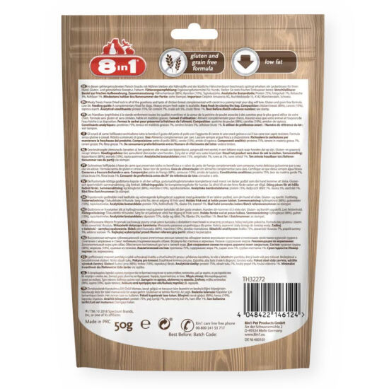 8in1 Meaty Treats 661442 Tavuk Etli ve Havuç Kurutulmuş Tahılsız Köpek Ödülü 50 Gr - 2