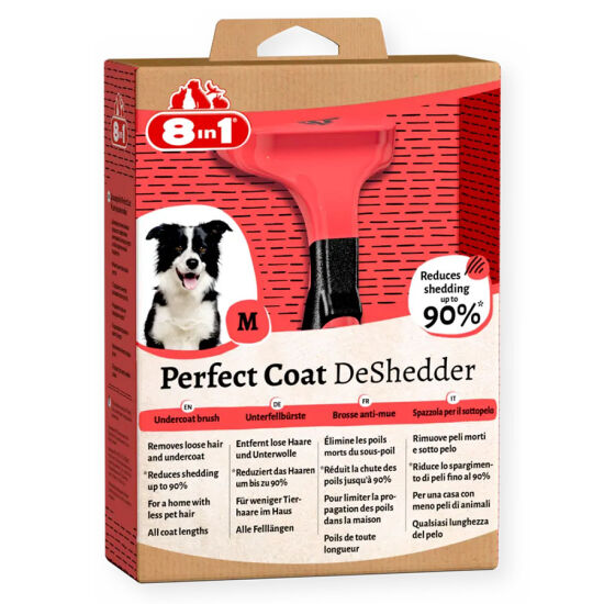 8in1 Perfect Coat DeShedder Köpekler İçin Furminatör - Medium - 2