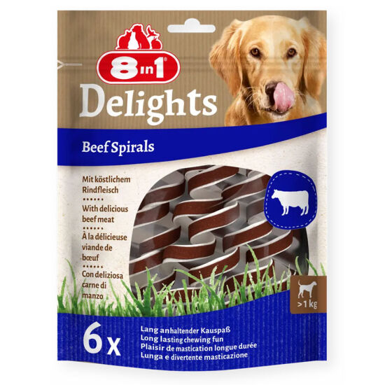 8in1 Smart Delights Beef Spirals Biftekli Burgu Köpek Ödülü 6 Adet - 1
