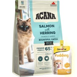 Acana Bountiful Catch Deri ve Tüy Sağlığı Kedi Maması 1,8 Kg + Gimcat Kedi Pudingi 150 Gr - Acana
