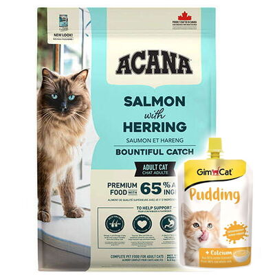 Acana Bountiful Catch Deri ve Tüy Sağlığı Kedi Maması 1,8 Kg + Gimcat Kedi Pudingi 150 Gr - 1