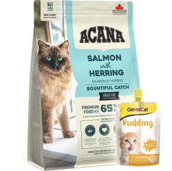 Acana Bountiful Catch Deri ve Tüy Sağlığı Kedi Maması 1,8 Kg + Gimcat Kedi Pudingi 150 Gr - Acana