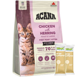 Acana First Feast Kitten Yavru Kedi Maması 1,8 Kg + 2 Adet Wooc Lolipop Ödül - Acana