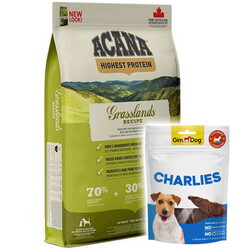 Acana Grasslands Kuzu ve Ördek Tahılsız Köpek Maması 11,4 Kg + Gimdog 70 Gr Köpek Ödülü - Acana