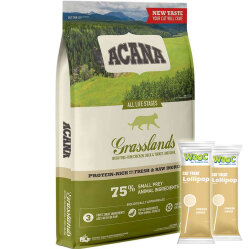 Acana Grasslands Ördek ve Bıldırcın Tahılsız Kedi Maması 4,5 Kg + 2 Adet Wooc Lolipop Ödül - Acana