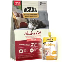 Acana Highest Protein Indoor Cat Tahılsız Kedi Maması 1,8 Kg + Gimcat Kedi Pudingi 150 Gr - Acana