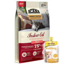 Acana Highest Protein Indoor Cat Tahılsız Kedi Maması 4,5 Kg + Gimcat Kedi Pudingi 150 Gr - Acana