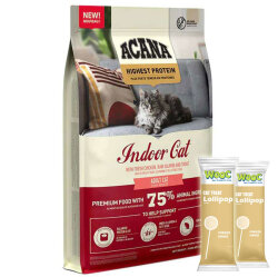 Acana Highest Protein Indoor Cat Tahılsız Kedi Maması 4,5 Kg + 2 Adet Wooc Lolipop Ödül - Acana