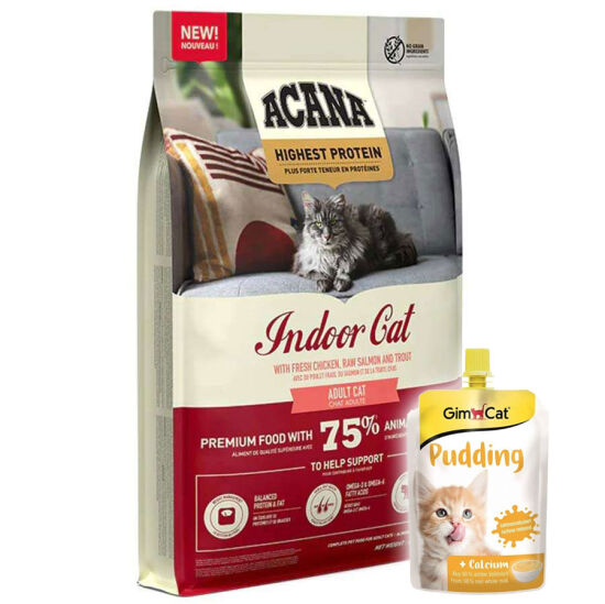 Acana Highest Protein Indoor Cat Tahılsız Kedi Maması 4,5 Kg + Gimcat Kedi Pudingi 150 Gr - 1