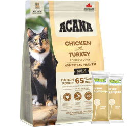 Acana Homestead Harvest Yetişkin Kedi Maması 1,8 Kg + 2 Adet Wooc Lolipop Ödül - Acana