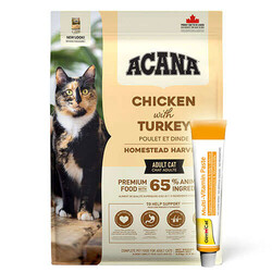 Acana - Acana Homestead Harvest Yetişkin Kedi Maması 4,5 Kg + Gimcat 20 Gr Multivitamin Paste