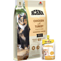 Acana Homestead Harvest Yetişkin Kedi Maması 4,5 Kg + Gimcat Kedi Pudingi 150 Gr - Acana