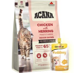 Acana Indoor Entree Sterilised Kısırlaştırılmış Kedi Maması 1,8 Kg + Gimcat Kedi Pudingi 150 Gr - Acana