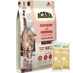Acana Indoor Entree Sterilised Kısırlaştırılmış Kedi Maması 4,5 Kg + 2 Adet Wooc Lolipop Ödül - Acana
