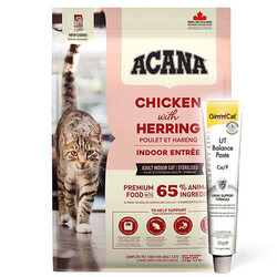 Acana - Acana Indoor Entree Sterilised Kısırlaştırılmış Kedi Maması 4,5 Kg + Gimcat UT Balance Paste