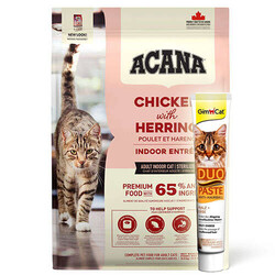 Acana - Acana Indoor Entree Sterilised Kısırlaştırılmış Kedi Maması 4,5 Kg + GimCat Hairball Duo Paste Macun