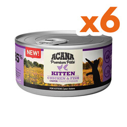 Acana - Acana Kitten Pate (Ezme) Tavuklu ve Balıklı Yavru Kedi Konservesi 85 Gr x 6 Adet