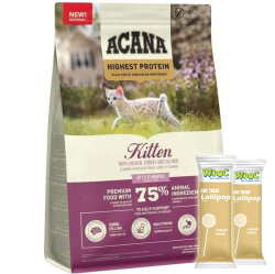Acana Tahılsız Kitten Yavru Kedi Maması 1,8 Kg + 2 Adet Wooc Lolipop Ödül - Acana