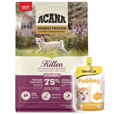 Acana Tahılsız Kitten Yavru Kedi Maması 1,8 Kg + Gimcat Kedi Pudingi 150 Gr - 1