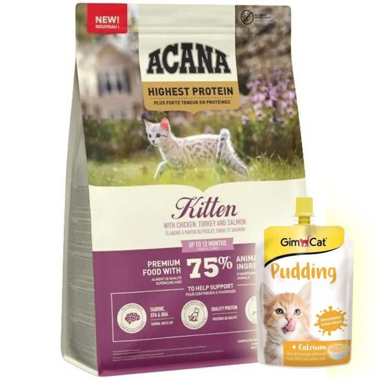 Acana Tahılsız Kitten Yavru Kedi Maması 1,8 Kg + Gimcat Kedi Pudingi 150 Gr - 1