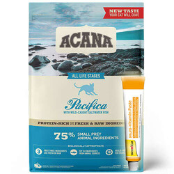 Acana - Acana Pacifica Cat Tahılsız Balıklı Kedi Maması 4,5 Kg + Gimcat 20 Gr Multivitamin Paste