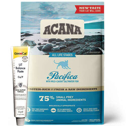 Acana - Acana Pacifica Cat Tahılsız Balıklı Kedi Maması 4,5 Kg + Gimcat UT Balance Paste