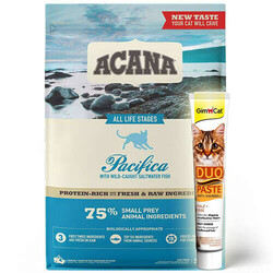 Acana - Acana Pacifica Cat Tahılsız Balıklı Kedi Maması 4,5 Kg + GimCat Hairball Duo Paste Macun