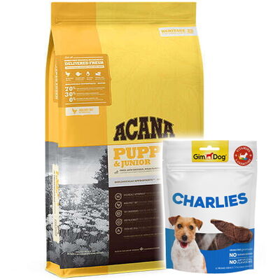 Acana Puppy Junior Yavru Tahılsız Köpek Maması 6 Kg + Gimdog 70 Gr Köpek Ödülü