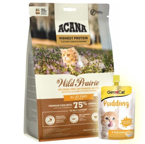 Acana Wild Prairie Cat Tahılsız Tavuklu Kedi Maması 1,8 Kg + Gimcat Kedi Pudingi 150 Gr - 1