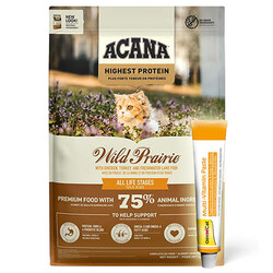 Acana - Acana Wild Prairie Tahılsız Tavuklu Kedi Maması 4,5 Kg + Gimcat 20 Gr Multivitamin Paste