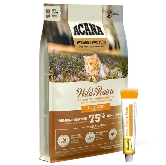 Acana Wild Prairie Tahılsız Tavuklu Kedi Maması 4,5 Kg + Gimcat 20 Gr Multivitamin Paste - 1