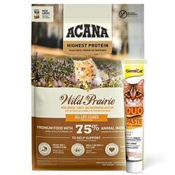 Acana - Acana Wild Prairie Tahılsız Tavuklu Kedi Maması 4,5 Kg + GimCat Hairball Duo Paste Macun