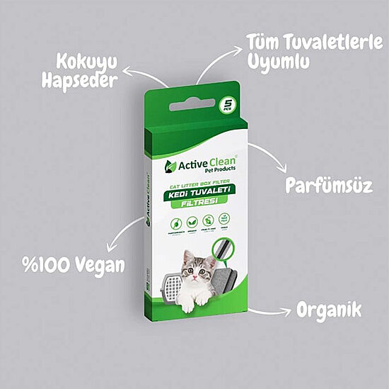 Active Clean Kedi Tuvalet Filtresi 5 li Paket - 4