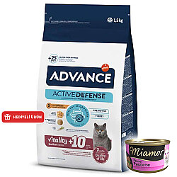 Advance +10 Sterilised Yaşlı Kısırlaştırılmış Kedi Maması 1,5 Kg + 3 Adet Miamor Konserve 85 Gr - Advance