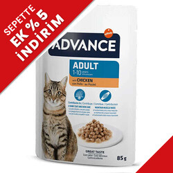 Advance - Advance Adult Chicken Tavuk Etli Kedi Yaş Maması 85 Gr