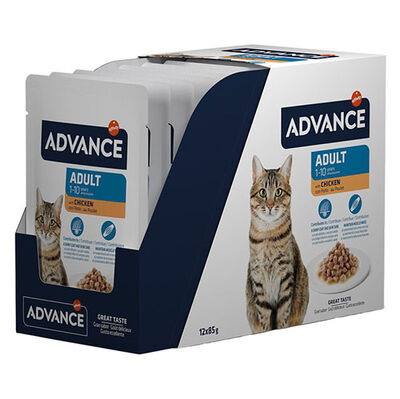 Advance Adult Chicken Tavuk Etli Kedi Yaş Maması 85 Gr x 12 Adet