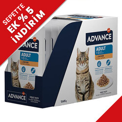 Advance - Advance Adult Chicken Tavuk Etli Kedi Yaş Maması 85 Gr x 12 Adet