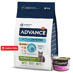 Advance Junior Kısırlaştırılmış Yavru Kedi Maması 10 Kg + 12 Adet Miamor Konserve 85 Gr - Advance