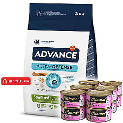 Advance Junior Kısırlaştırılmış Yavru Kedi Maması 10 Kg + 12 Adet Miamor Konserve 85 Gr - Advance