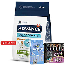 Advance Junior Kısırlaştırılmış Yavru Kedi Maması 10 Kg + Crocus Krema 60x15 Gr + Crocus 10'lu Lolipop Ödül - Advance