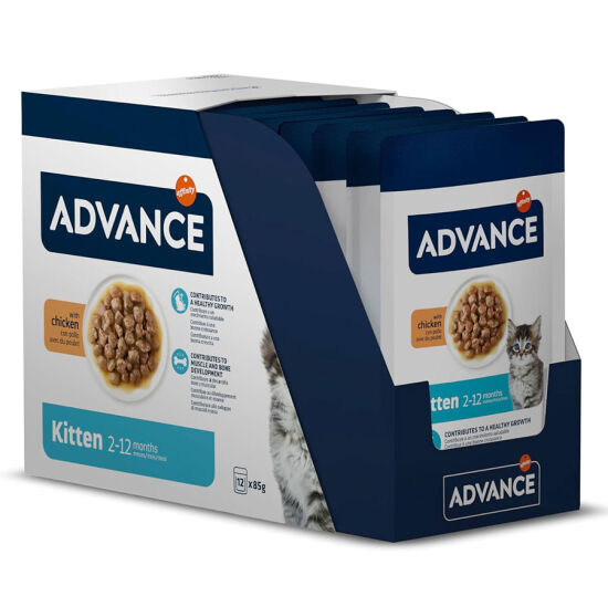 Advance Kitten Chicken Tavuk Etli Yavru Kedi Yaş Maması 85 Gr x 12 Adet - 1