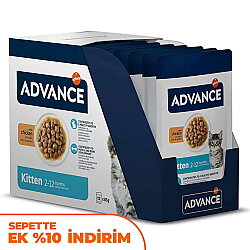 Advance Kitten Chicken Tavuk Etli Yavru Kedi Yaş Maması 85 Gr x 12 Adet - Advance
