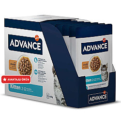 Advance Kitten Chicken Tavuk Etli Yavru Kedi Yaş Maması 85 Gr x 12 Adet - Advance