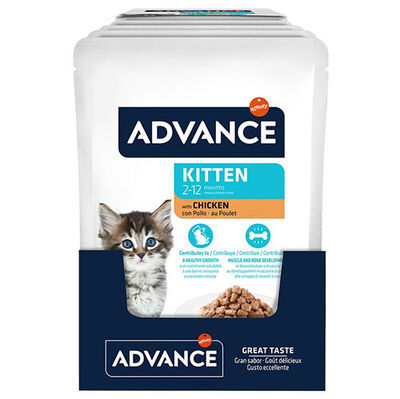 Advance Kitten Chicken Tavuk Etli Yavru Kedi Yaş Maması 85 Gr x 12 Adet