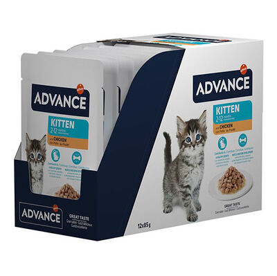 Advance Kitten Chicken Tavuk Etli Yavru Kedi Yaş Maması 85 Gr x 12 Adet