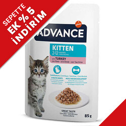 Advance - Advance Kitten Turkey Hindi Etli Yavru Kedi Yaş Maması 85 Gr